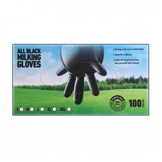 Blackthorn All Black Dairy Milking Gloves 100 Pack Medium