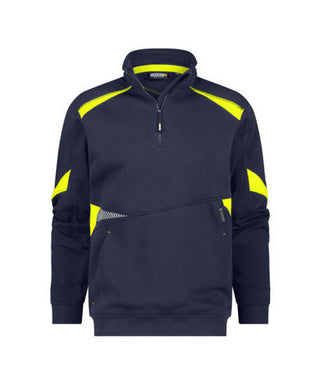 DASSY Aratu Sweatshirt Midnight blue/Fluo yellow