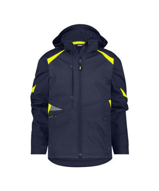 DASSY Kalama Softshell jacket Midnight blue/Fluo yellow