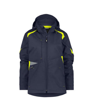 DASSY Kalama Women Softshell jacket Midnight blue/Fluo yellow