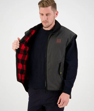 Foxton Oilskin Vest with Wool Lining