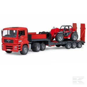 Bruder MAN TGA Low loader truck with Manitou Telescopic loader MLT 633
