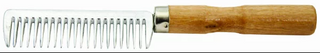 ALUMINIUM MANE COMB WITH WOODEN HANDLE